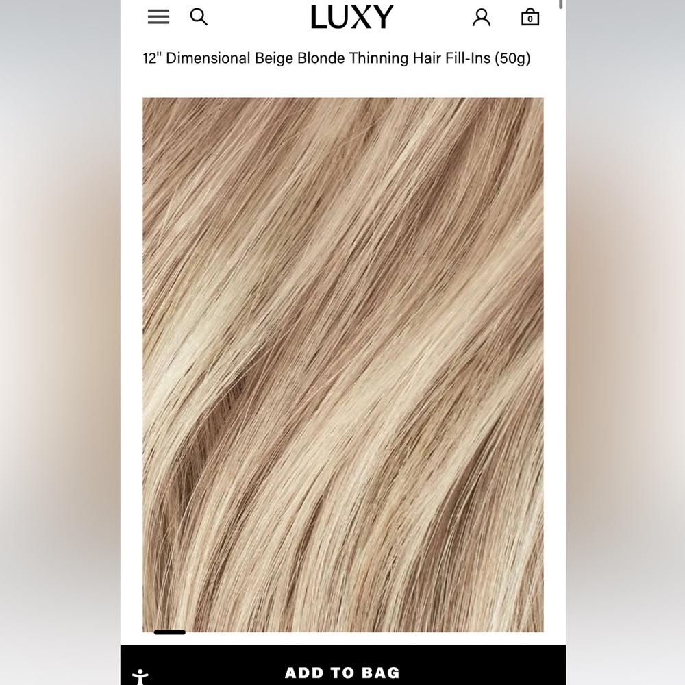 Luxy 12" Dimensional Beige Blonde Thinning Hair Fill-Ins (50g) - Picture 5 of 6